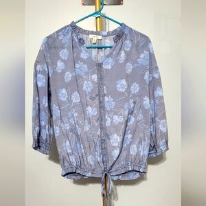 EUC Como Blue Medium Chambray 3/4 Sleeve Blouse